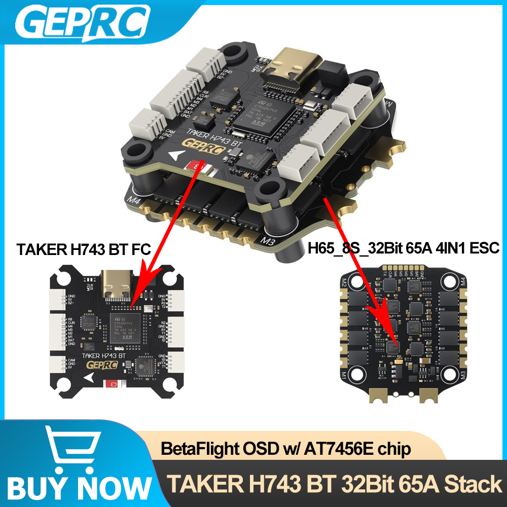 Drone Racing Esc - GEPRC TAKER H743 BT 32비트 65A